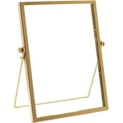 Cadre photo transparent en verre avec support en fer, à poser sur une table, pour fleurs séchées, décoration intérieure, 15 cm (6 pouces).