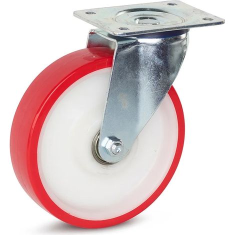 Roulette pivotante - MESO - PU - Platine - 200mm - 400kg
