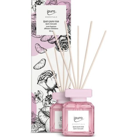 DIFFUSORE BASTONCINI PURE ROSE 100ML IPURO