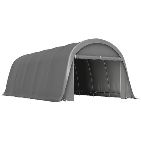 Tettoia/garage per auto 3,6 x 7,2 m, tenda da esterno per riporre auto con pareti laterali rimovibili, grigio scuro
