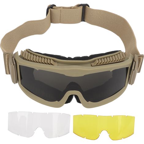 Bruchsichere Outdoor-Schutzbrille mit Wechselgläsern, khaki, für Jagd und Klettern (1/5)
