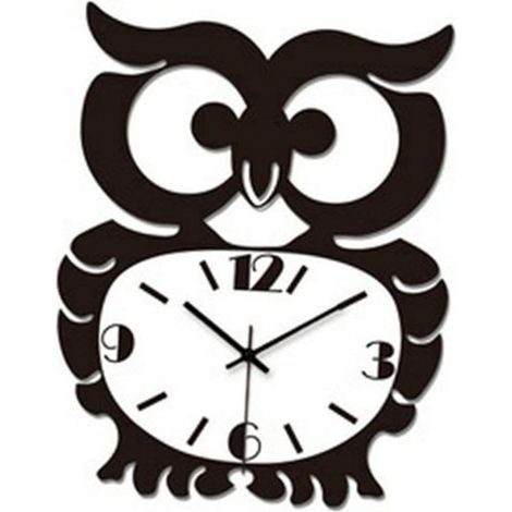 Horloge Murale Hibou en Acrylique Noire Silencieuse sans Pile Décorative Vintage pour Salon Chambre ou Bureau Design Rétro Facile à Lire 30 CM (1/5)