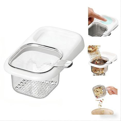 Cesta coladora colgante para el fregadero, desagüe con ventosa, bandeja para recoger restos de comida y filtro para sobras (1/5)
