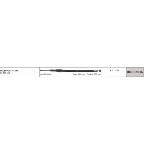 Cavo acceleratore GREEN LINE decespugliatore GL430 ECO cavo 420 mm guaina 260 mm