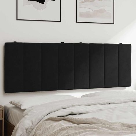 Kopfteil-Kissen "Hanko" Schwarz 140 cm Samt