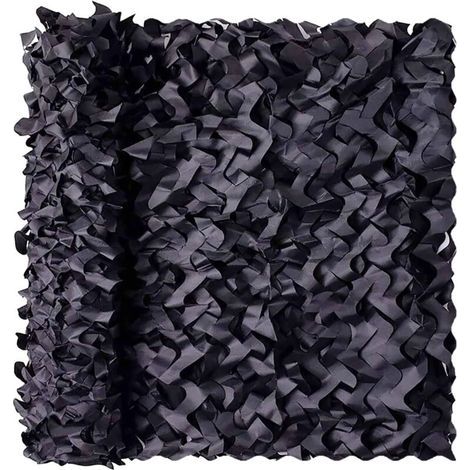 Sonnenschutz-Tarnnetz – ideal zur Dekoration von Räumen, Markisen, Autos usw. – 1 Stück, schwarz / 2 x 2 Meter (1/5)