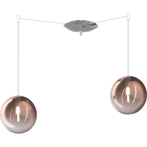 Sospensione Contemporanea Eclipse Metallo Cromo Vetro Rame 2 Luci G9 (1/3)
