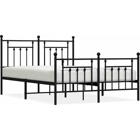 Maison Exclusive - Cadre de lit métal sans matelas avec pied de lit noir 140x190cm (1/5)