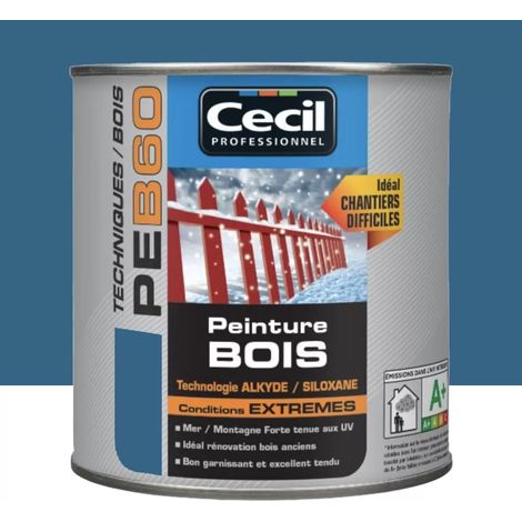 Peinture glycéro pour bois extérieur 0,5 L – Bleu océan RAL 5010 – Résistance UV et intempéries – Hydrofuge et souple – Cecil - PEB60 (1/3)