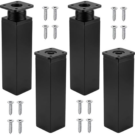 4 Pied de Meuble Reglable, 15cm Jambes de Table en Méta Alliage Aluminiuml (1/5)