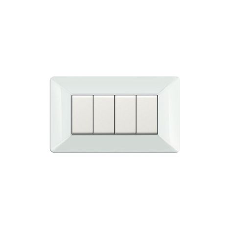 Placca Easy 4 Moduli Bianco (Elettrocanali Cod. Ecse9804Wh)