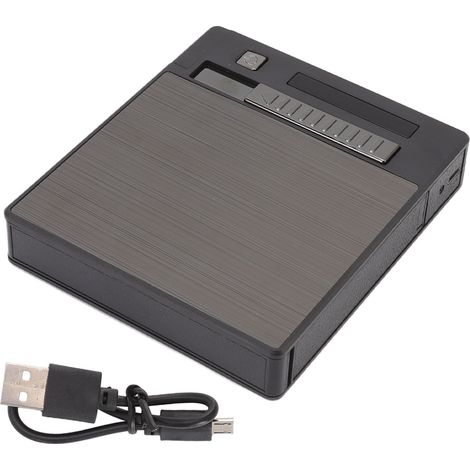 Étui à cigarettes automatique avec briquet à double arc rechargeable USB, affichage de puissance, coupe-vent, pour 10 cigarettes. (1/5)