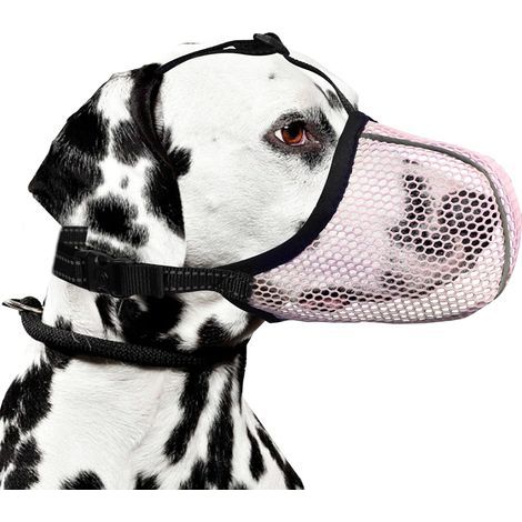 Muselière pour chien, respirante et douce, pour chiens de taille moyenne à grande, pour éviter les aboiements, les morsures et la mastication, muselière panier réfléchissante et réglable avec (1/5)