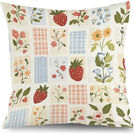 Taie d'oreiller floral printemps, décoration salon chambre maison,40×40cm (1/5)