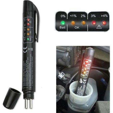SABIR Frein testeur de Liquide Détecteur,Testeur de Freins de Diagnostic Automatique à 5 LED Testeur de Frein de véhicule Automatique Testeur de Frein Automatique pour DOT3 DOT4(Pôles non incluses) (1/5)