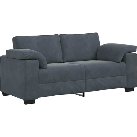 Divano Sofa Divanetto Grigio Scuro 180x77x82 cm in Velluto (1/5)