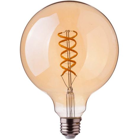Bombilla LED V-TAC E27 de 5 W, filamento G95, ámbar, blanco cálido (1/5)