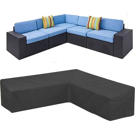 Copridivano angolare da giardino impermeabile 210D Oxford antipolvere per mobili da giardino Copridivano angolare a L (30030098cm)
