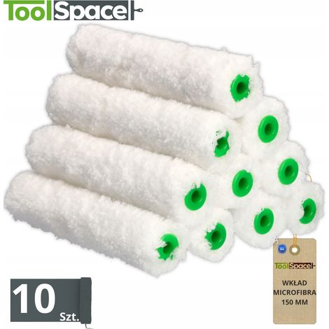 Farbwalzen-Mikrofasereinsatz 15 cm, für glatte, streifenfreie Wände, 10 Stück (1/5)