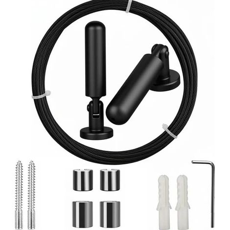 5M Tringle A Rideaux Kit, Câble en Acier pour Rideau,Cable pour Rideaux (1/5)