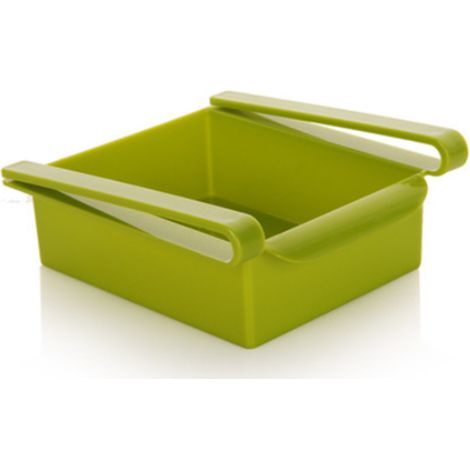Cesta de plástico para el frigorífico, caja de almacenamiento para alimentos y bebidas, utensilio de cocina creativo (verde) (1/2)