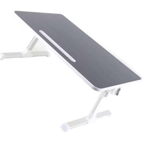 Laptoptisch mit klappbaren Beinen, drehbarer Tischplatte, Aluminium-Laptoptisch, tragbarer Laptoptisch zum Schreiben, Arbeiten, Lesen und Essen, schwarz (1/5)