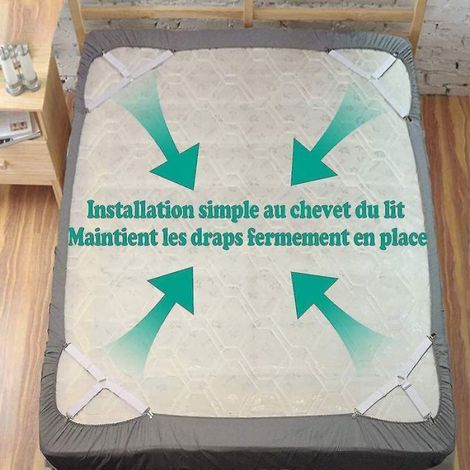 Sangle De Drap-Housse - Réglable 9 À 25 Cm - Pour Draps Lit Simple Double Housses Matelas Canapé Chaises Voiture - Lot De 15 (1/5)