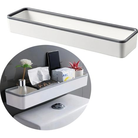 Meuble de rangement au-dessus des toilettes, sans trou, salle de bain, artefact multifonctionnel, pour toilettes support mural, étagère organisateur (1/5)