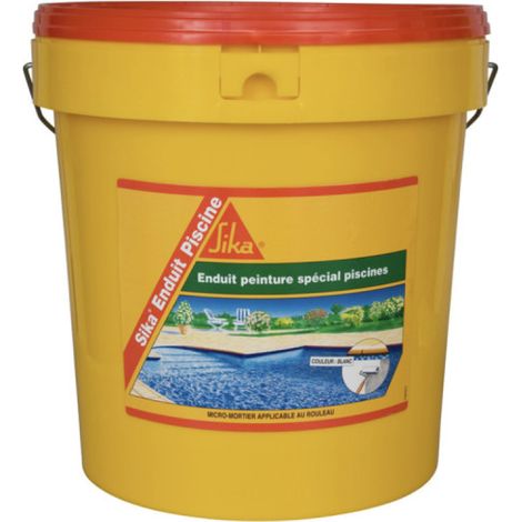 Sika – Complément d'imperméabilisation pour piscine – Enduit micro mortier – Blanc écume – 18,48kg – Adhérence excellente sur béton et mortier (1/7)