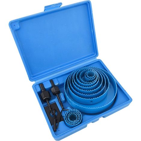 17-teiliges Bimetall-Lochsägen-Set – 19–127 mm – Kohlenstoffstahl – Für Holz und Placoplâtre – Inklusive Aufbewahrungskoffer (1/4)