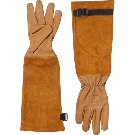 FELCO® 705 Rosenhandschuhe Größe S aus Rindsveloursleder mit Stulpe