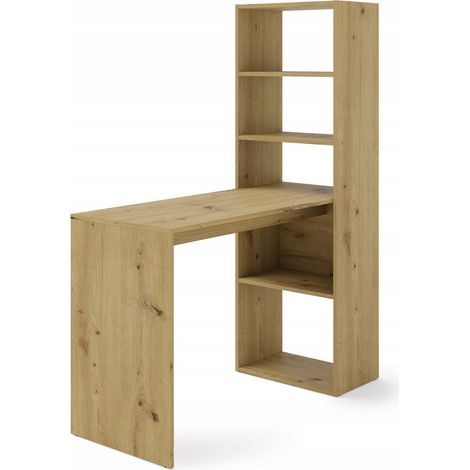 Bureau HARMONIE Table avec étagères pour ordinateur Bureau Chêne artisanal (1/4)