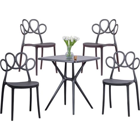 Nest Dream - Pack 4 Designerstühle und Tisch - Dream - Schwarz (1/5)