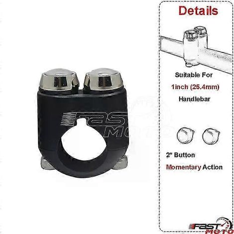 234 Buttons Motorcycle Switch 25mm 22mm Handle Bar Controller Switches Starter Horn Universal 1" Handlebar Switch Cafe Racer( 25mm black chrome) (1/5)