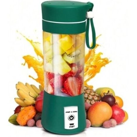 (Grün) Tragbarer elektrischer Zitrusentsafter (380 ml), Mini-Automatik-Entsafter für Milchshakes, Smoothies und Getränke, 6 Klingen (1/5)