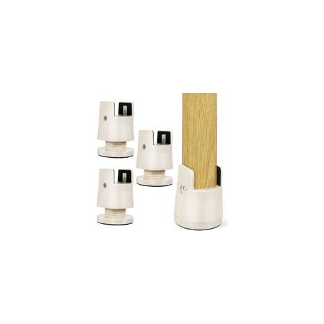 QORVA-4 PièCes Rehausseurs Pieds De Meubles RéGlables en Plastique Blanc 3.15 Pouces AntidéRapants pour Tables Chaises Protection Sol Facile À Installer (1/5)