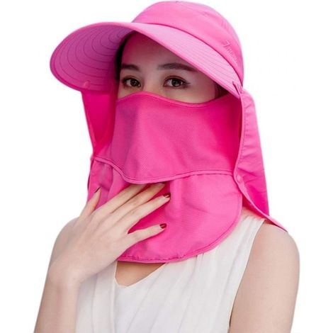 1 Chapeau de soleil, maille respirante, visière amovible, cordon ajustable, pour pêche randonnée