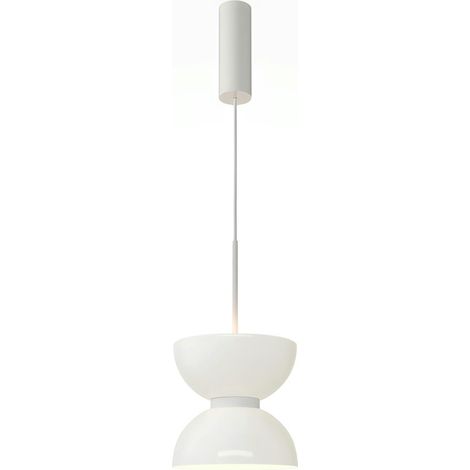 Suspension design blanche – sablier en verre blanc ENID (1/5)