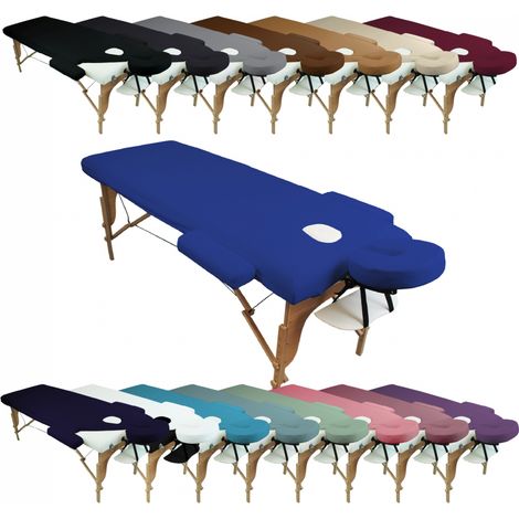 Kit complet de housses pour table de massage - Éponge - Bleu azur - Vivezen