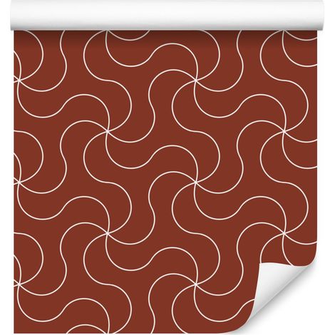 Carta da parati con motivo geometrico rosso per soggiorno e camera da letto, 50x1000 cm (1/5)