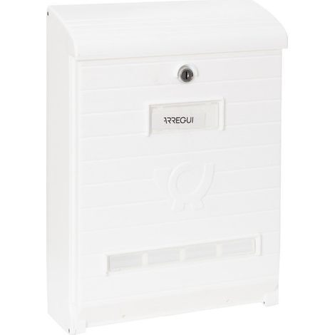 Cassetta Postale Individuale in Plastica Resistente, Di Grandi Dimensioni, Cassette della posta da parete stagna, Dimensione L (Riviste e Buste C4), Facile da Montare, Bianco (1/5)