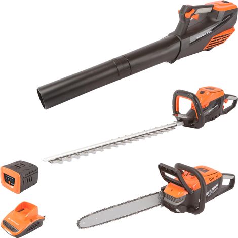 Kit d'outils de Jardinage 40 V : Taille-haie 60 cm tronçonneuse 35 cm souffleur 180 km/h Batterie 2,5 Ah et Chargeur Rapide 1 h Plate-Forme GR40 (1/5)