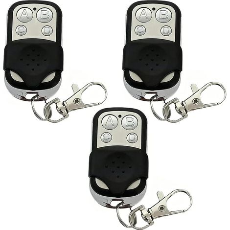 3 Pièces Telecommande Universelle Portail, Bip Portail Universelle pour Porte de Garage, Télécommande Portail Universelle Compatible 4 Boutons pour Voiture et Garage (1/5)