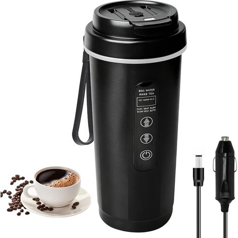 Bouilloire électrique De Voiture: 500ml Bouilloire électrique Portable, Dc 12 V/24 V Bouilloires De Voyage Avec Contrôle De La Température Et écran Lcd Pour Voiture, Taxi, Camion, Camping, Voyage (1/5)