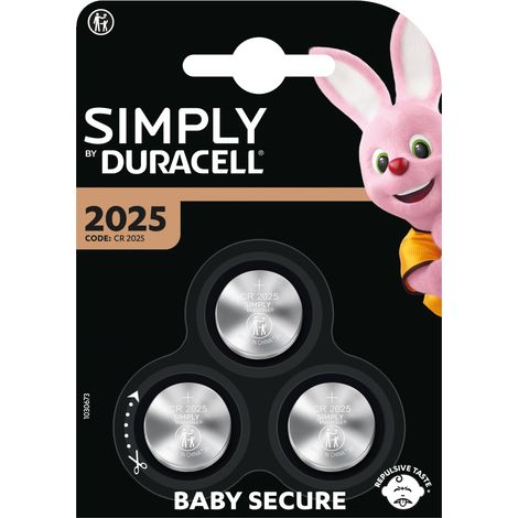 Pack De 3 Piles Rondes Duracell - Simply CR2025 3V