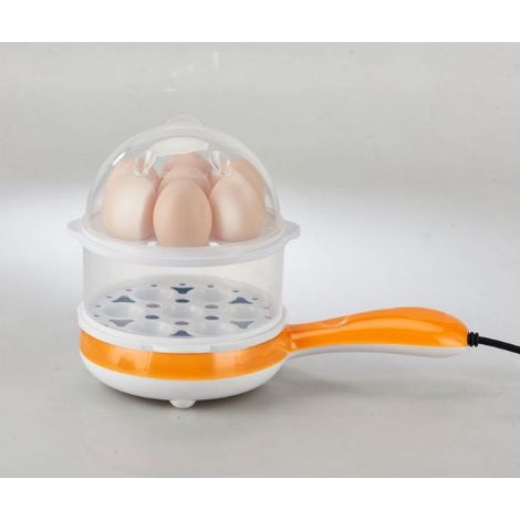 GDHZS- Mini poêle à Frire électrique,poêle à œufs antiadhésive avec Supports de Cuisson à la Vapeur, Multifonction pour Petit déjeuner,Burger,PP,pour Famille (1/5)