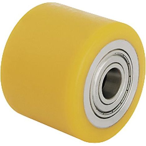 Roue de chariot elevateur PU HTH 82x62/20-64K, charge 450 kg roue diam. 82mm, trou axial diam. 20mm