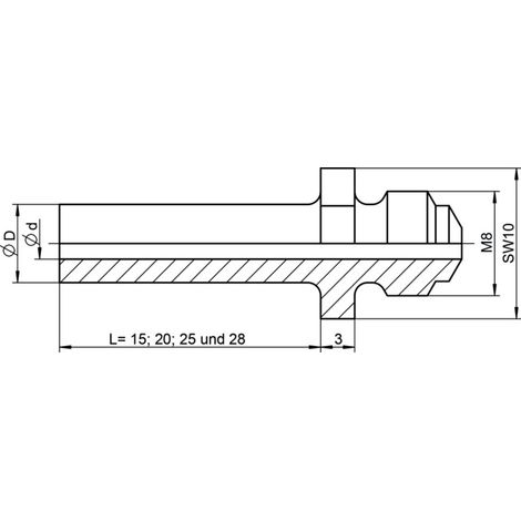 Gesipa pièce de rechange embout buccal 10/32 longueur spéciale 15 mm