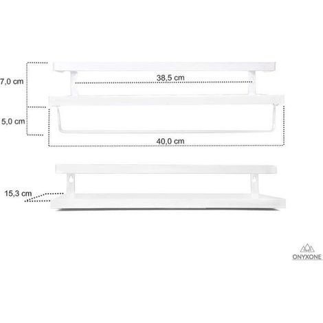 étagère Murale - Laqué - Pin Noble - Lot de 2 - Résistante à la chaleur - Design Contemporain (1/4)