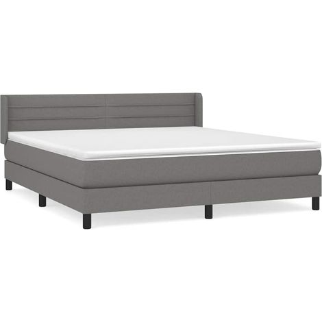 Maison Exclusive - Giroletto a Molle con Materasso Grigio Scuro 160x200 cm Tessuto (1/5)